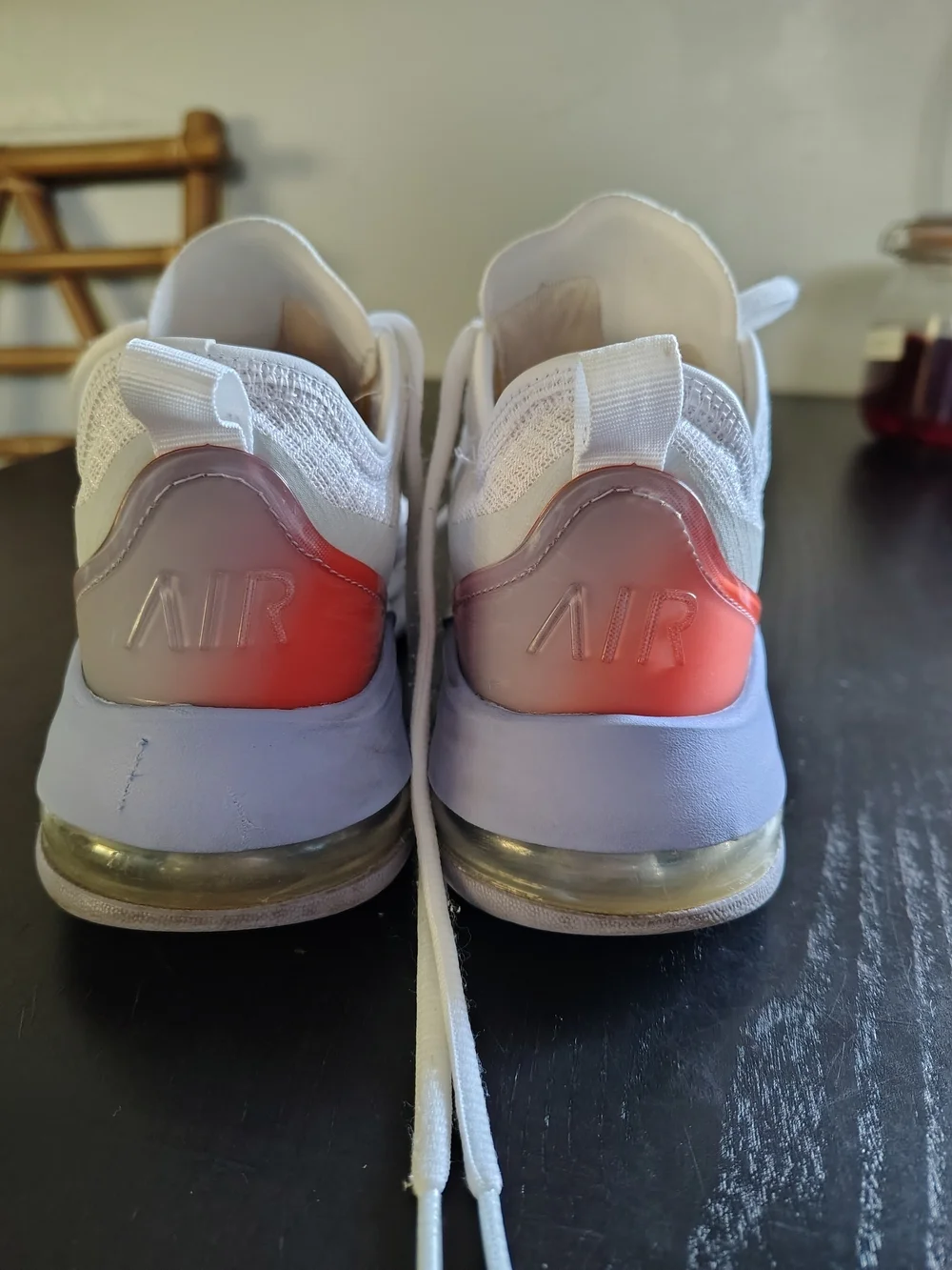 Nike White Mesh Sneakers with Silver Swoosh and Lavender Accent